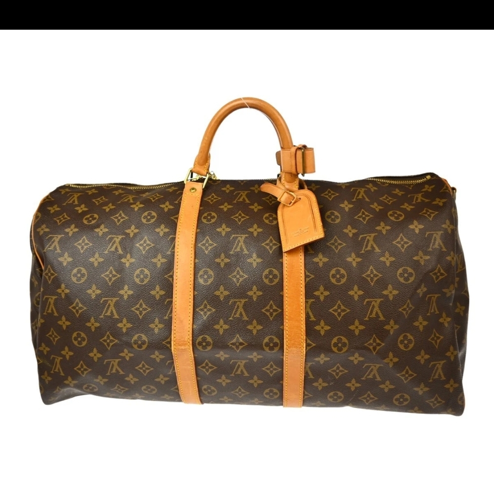 LOUIS VUITTON KEEPALL BANDOULIERE 55 TRAVEL BAG MONOGRAM M41414 VI8910 - Picture 3 of 16